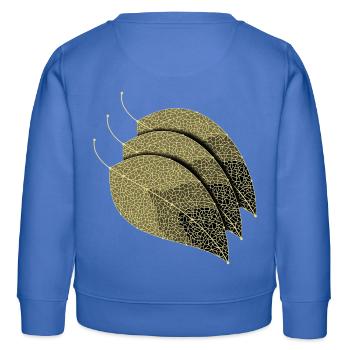 Feuilles décoratives - Sweat enfant bio Stanley/Stella - carolina blue - Dos - AI Model Kid Female (0cm)