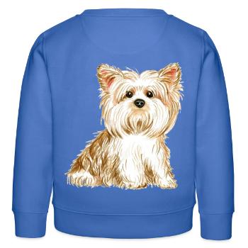 Yorkshire Terrier dog - cute puppy dog - Kids Organic Sweatshirt by Stanley/Stella - carolina blue - Back - AI Model Kid Female (0cm)
