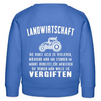 Landwirtschaft - Kinder Organic Sweatshirt Mini Changer von Stanley/Stella - carolina Blue - Hinten - AI Model Kid Female (0cm)
