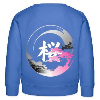Japan modern enso rose - Kids Organic Sweatshirt by Stanley/Stella - carolina blue - Back - AI Model Kid Female (0cm)