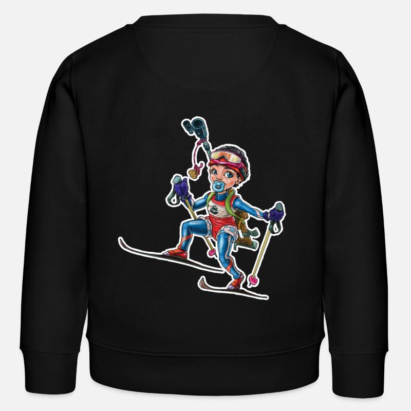 Petit biathlonien de bébé 2 - Sweat enfant bio Stanley/Stella - noir