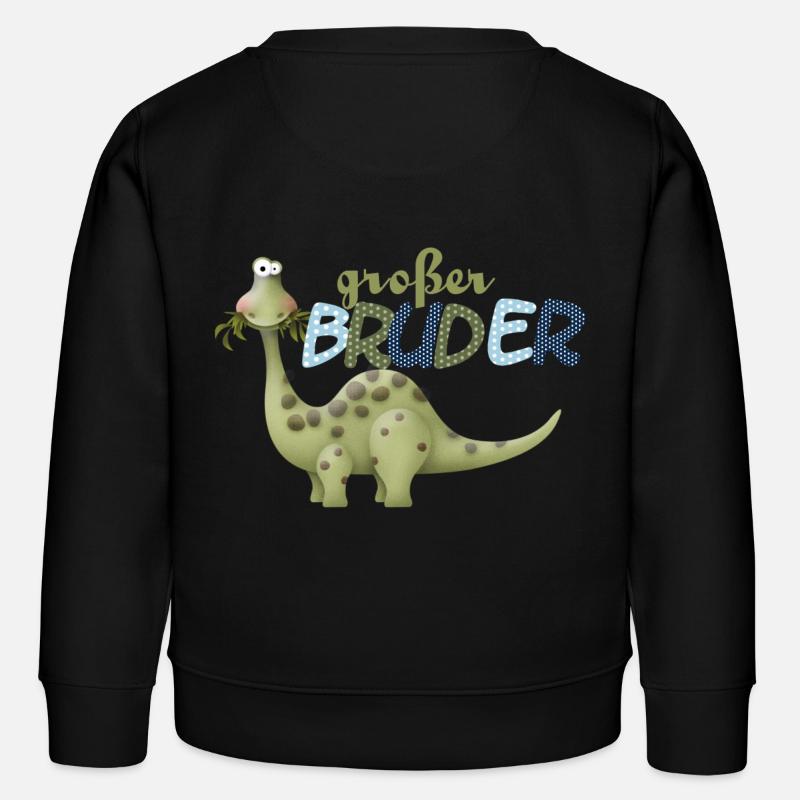 großer Bruder Dinosaurier - Kinder Organic Sweatshirt Mini Changer von Stanley/Stella - Schwarz