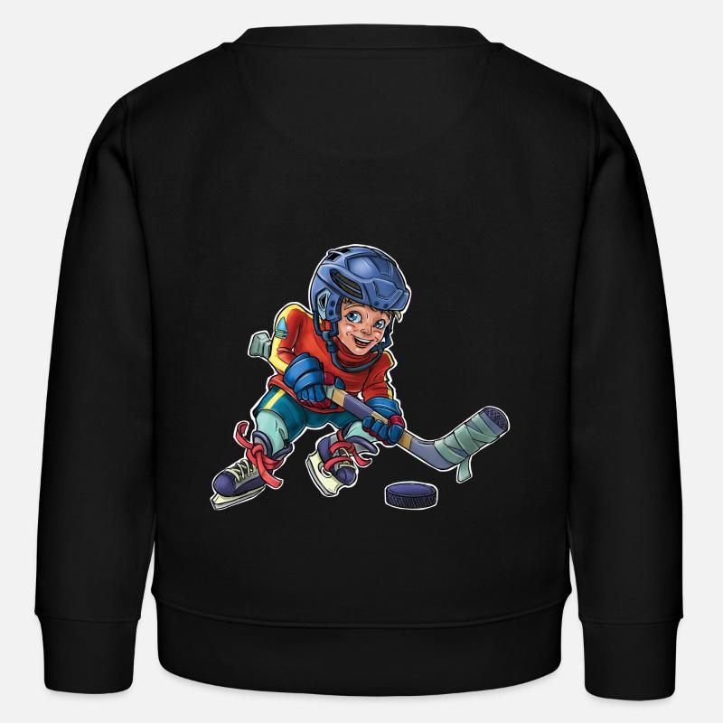 Kleiner Hockeyspieler - Kinder Organic Sweatshirt Mini Changer von Stanley/Stella - Schwarz