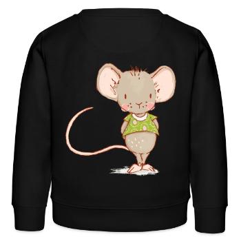 souris - Sweat enfant bio Stanley/Stella - noir - Dos - AI Model Kid Male (0cm)