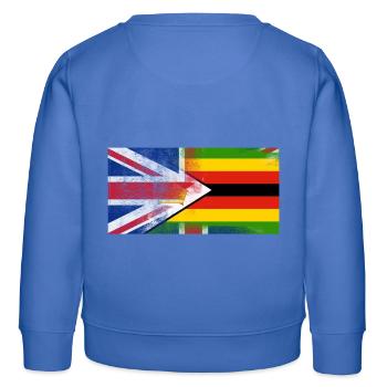 Britannique Zimbabwe moitié Zimbabwe moitié Royaume-Uni Drapeau - Sweat enfant bio Stanley/Stella - carolina blue - Dos - AI Model Kid Female (0cm)