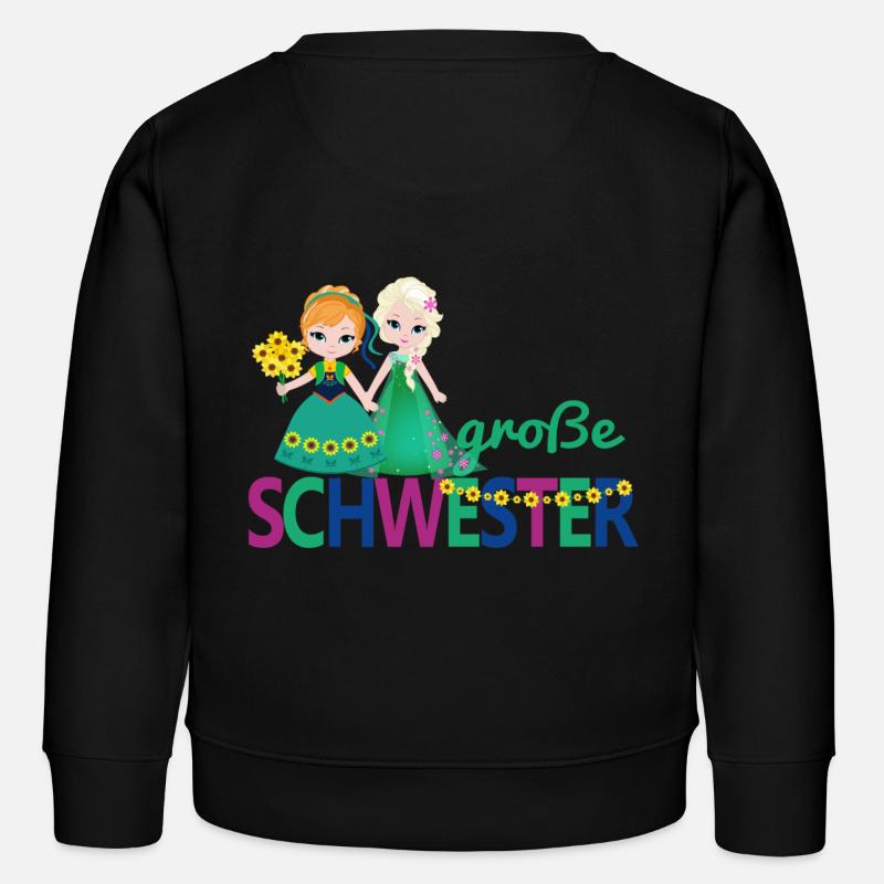 große Schwester Mädchen Blumenstrauß - Kinder Organic Sweatshirt Mini Changer von Stanley/Stella - Schwarz