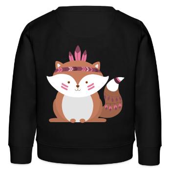Indianer-Fuchs - Kinder Organic Sweatshirt Mini Changer von Stanley/Stella - Schwarz - Hinten - AI Model Kid Male (0cm)