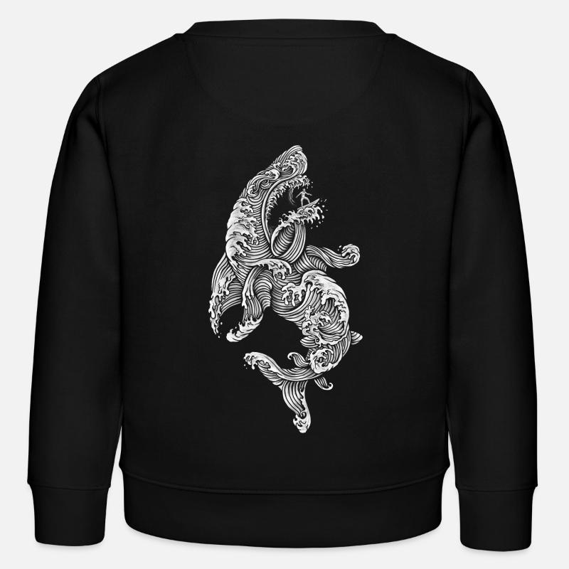 Shark Surfer - Sweat enfant bio Stanley/Stella - noir