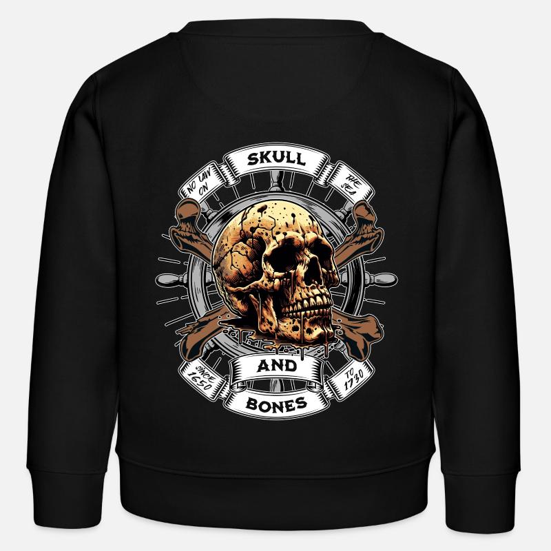 Skull and Bones Pirate - Kids Organic Sweatshirt by Stanley/Stella - black