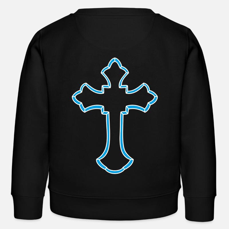 Silhouette Croix Néon - Sweat enfant bio Stanley/Stella - noir