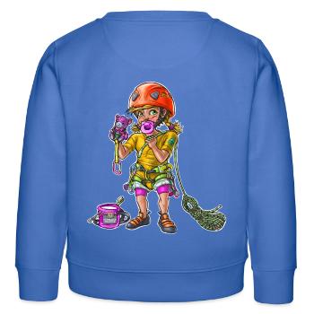 Babykletterer Kind 00 - Kinder Organic Sweatshirt Mini Changer von Stanley/Stella - carolina Blue - Hinten - AI Model Kid Female (0cm)