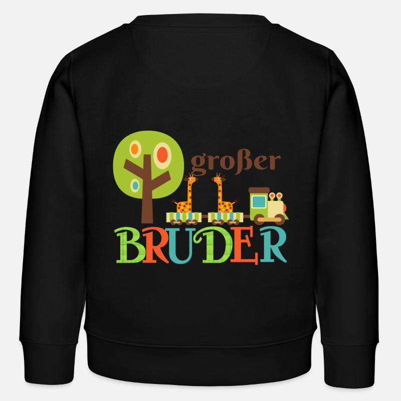 großer Bruder Giraffe - Kinder Organic Sweatshirt Mini Changer von Stanley/Stella - Schwarz