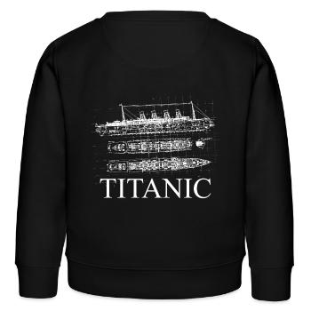 Pläne der Titanic - Kinder Organic Sweatshirt Mini Changer von Stanley/Stella - Schwarz - Hinten - AI Model Kid Male (0cm)