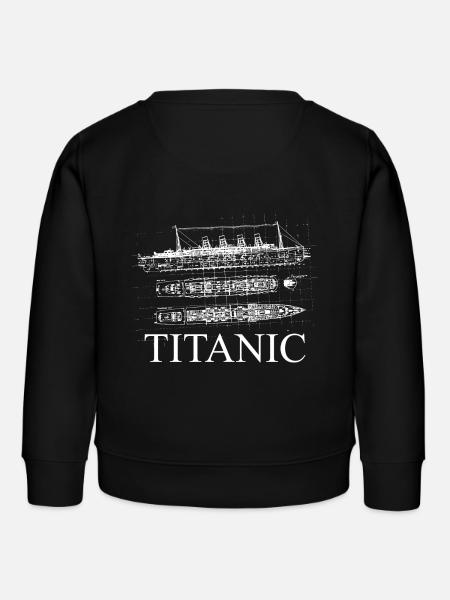 Pläne der Titanic - Kinder Organic Sweatshirt Mini Changer von Stanley/Stella - Schwarz