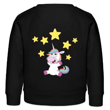 Einhorn - Kinder Organic Sweatshirt Mini Changer von Stanley/Stella - Schwarz - Hinten - AI Model Kid Male (0cm)