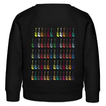 Bunte E-Gitarre Instrument Geschenk - Kinder Organic Sweatshirt Mini Changer von Stanley/Stella - Schwarz - Hinten - AI Model Kid Male (0cm)