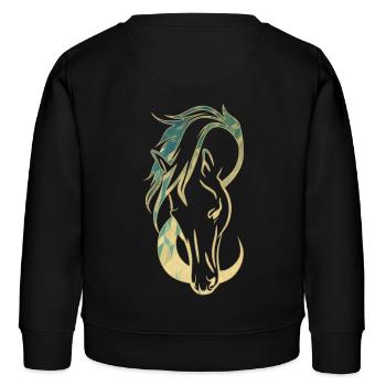 Pferd Geometric - Kinder Organic Sweatshirt Mini Changer von Stanley/Stella - Schwarz - Hinten - AI Model Kid Male (0cm)