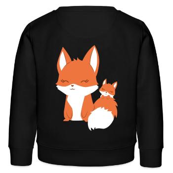 Fuchs - Füchsin - Familie - Geschenk - Fox - Kinder Organic Sweatshirt Mini Changer von Stanley/Stella - Schwarz - Hinten - AI Model Kid Male (0cm)