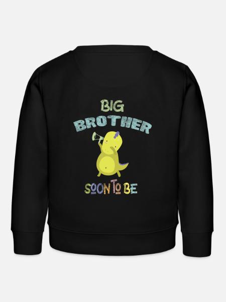 Big Brother Soon to be Baby Announcement DinoDab - Kids Organic Sweatshirt by Stanley/Stella - black