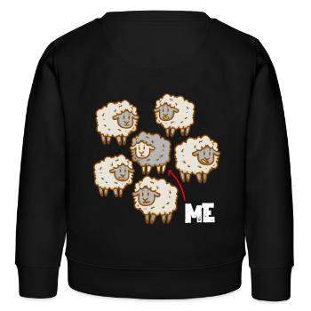 Schwarzes Schaf - Ich - anders - ungewöhnlich - Kinder Organic Sweatshirt Mini Changer von Stanley/Stella - Schwarz - Hinten - AI Model Kid Male (0cm)