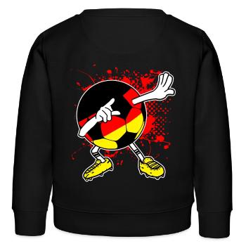Deutschland Fußball WM Nationalmannschaft - Kinder Organic Sweatshirt Mini Changer von Stanley/Stella - Schwarz - Hinten - AI Model Kid Male (0cm)