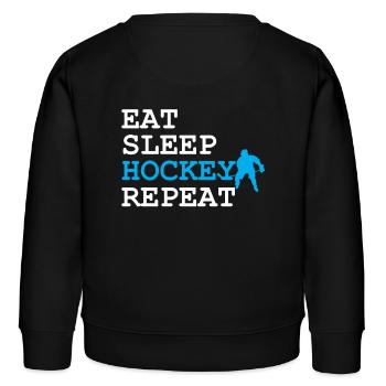 Eat Sleep Hockey wiederholen - Kinder Organic Sweatshirt Mini Changer von Stanley/Stella - Schwarz - Hinten - AI Model Kid Male (0cm)