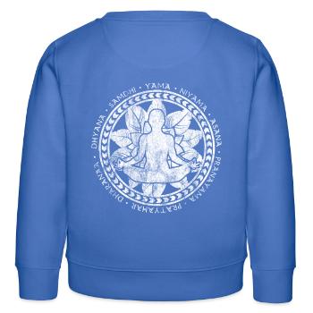 Yoga Lebensblume Schneidersitz Spiritualität shirt - Kinder Organic Sweatshirt Mini Changer von Stanley/Stella - carolina Blue - Hinten - AI Model Kid Female (0cm)