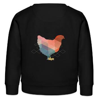 Polygon Huhn - Kinder Organic Sweatshirt Mini Changer von Stanley/Stella - Schwarz - Hinten - AI Model Kid Male (0cm)