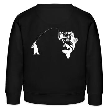 Angeln - Fischen - Angler - Fischer - Fischerei - Kinder Organic Sweatshirt Mini Changer von Stanley/Stella - Schwarz - Hinten - AI Model Kid Male (0cm)