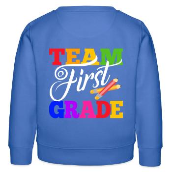 Team first 1st Grade Back to School - Kinder Organic Sweatshirt Mini Changer von Stanley/Stella - carolina Blue - Hinten - AI Model Kid Female (0cm)