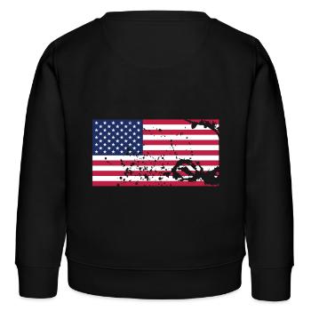 USA Flagge Fahne Symbol Amerika Reise fan Shirt - Kinder Organic Sweatshirt Mini Changer von Stanley/Stella - Schwarz - Hinten - AI Model Kid Male (0cm)