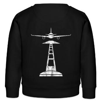 Flieger Flugzeug Landebahn Geschenk fliegen - Kinder Organic Sweatshirt Mini Changer von Stanley/Stella - Schwarz - Hinten - AI Model Kid Male (0cm)