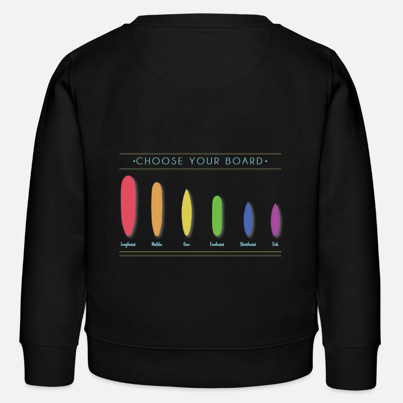 Choisissez votre idée cadeau de conception de surf à bord - Sweat enfant bio Stanley/Stella - noir