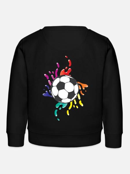 Fußball bunte Farbspritzer - Kinder Organic Sweatshirt Mini Changer von Stanley/Stella - Schwarz