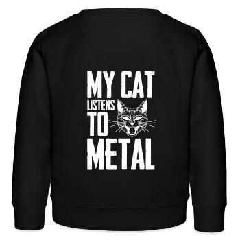 metal chat musique drôle humour heavy hard rock - Sweat enfant bio Stanley/Stella - noir - Dos - AI Model Kid Male (0cm)