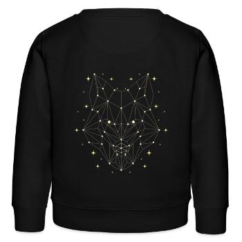 Loup polygone - Sweat enfant bio Stanley/Stella - noir - Dos - AI Model Kid Male (0cm)
