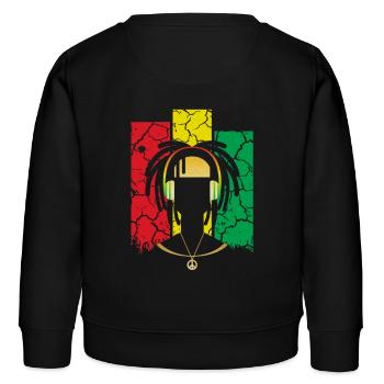 Reggae - Kinder Organic Sweatshirt Mini Changer von Stanley/Stella - Schwarz - Hinten - AI Model Kid Male (0cm)