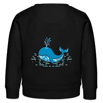 whale - Kids Organic Sweatshirt by Stanley/Stella - black - Back - AI Model Kid Male (0cm)