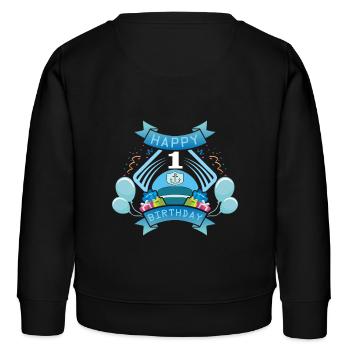 Erster Geburtstag - Kinder Organic Sweatshirt Mini Changer von Stanley/Stella - Schwarz - Hinten - AI Model Kid Male (0cm)