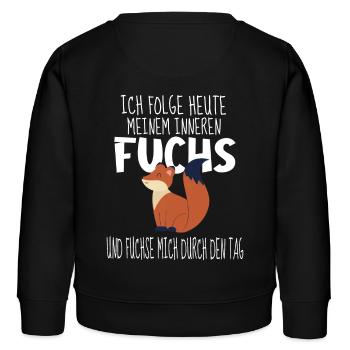 Lustige Fuchs Sprüche - Kinder Organic Sweatshirt Mini Changer von Stanley/Stella - Schwarz - Hinten - AI Model Kid Male (0cm)