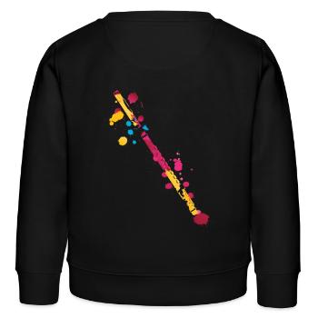 Querflöte Splash - Kinder Organic Sweatshirt Mini Changer von Stanley/Stella - Schwarz - Hinten - AI Model Kid Male (0cm)
