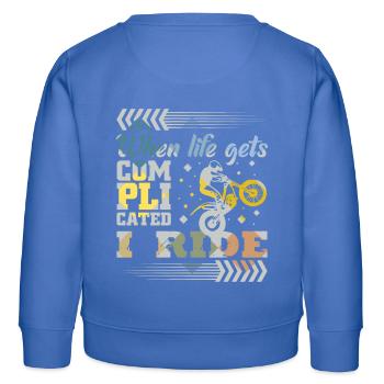 Vélo d'essai disant - Sweat enfant bio Stanley/Stella - carolina blue - Dos - AI Model Kid Female (0cm)