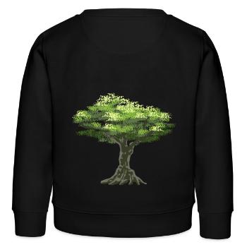 Olivier Olives Arbre Grèce Nature Récolte - Sweat enfant bio Stanley/Stella - noir - Dos - AI Model Kid Male (0cm)