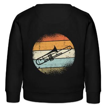 Posaunen Instrument - Kinder Organic Sweatshirt Mini Changer von Stanley/Stella - Schwarz - Hinten - AI Model Kid Male (0cm)