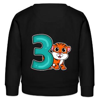 3 Jahre alt - 3. Geburtstag - Kindergeburtstag - Kinder Organic Sweatshirt Mini Changer von Stanley/Stella - Schwarz - Hinten - AI Model Kid Male (0cm)