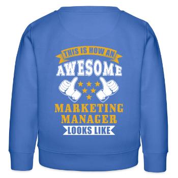 Responsable Marketing Cadeau - Sweat enfant bio Stanley/Stella - carolina blue - Dos - AI Model Kid Female (0cm)