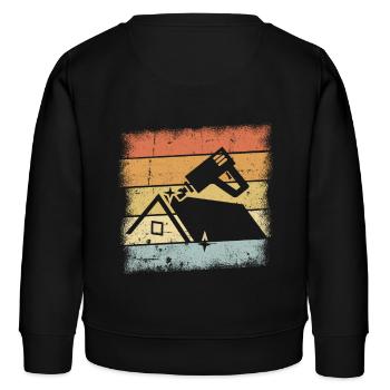 Dachdecker - Kinder Organic Sweatshirt Mini Changer von Stanley/Stella - Schwarz - Hinten - AI Model Kid Male (0cm)