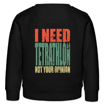 Tetrathlon Spruch lustig - Kinder Organic Sweatshirt Mini Changer von Stanley/Stella - Schwarz - Hinten - AI Model Kid Male (0cm)