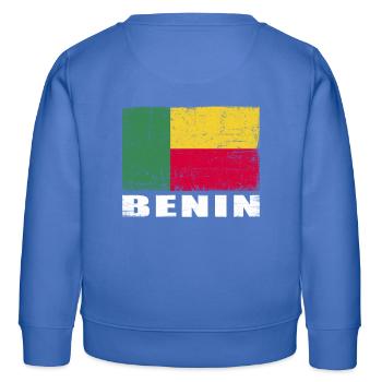 Drapeau du Bénin Grunge Drapeau du Bénin - Sweat enfant bio Stanley/Stella - carolina blue - Dos - AI Model Kid Female (0cm)