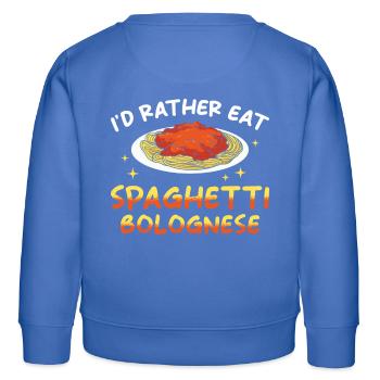 Spaghetti Bolognese - Kinder Organic Sweatshirt Mini Changer von Stanley/Stella - carolina Blue - Hinten - AI Model Kid Female (0cm)